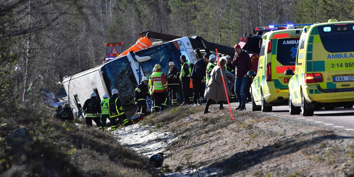 Wypadek autobusu z dziećmi 