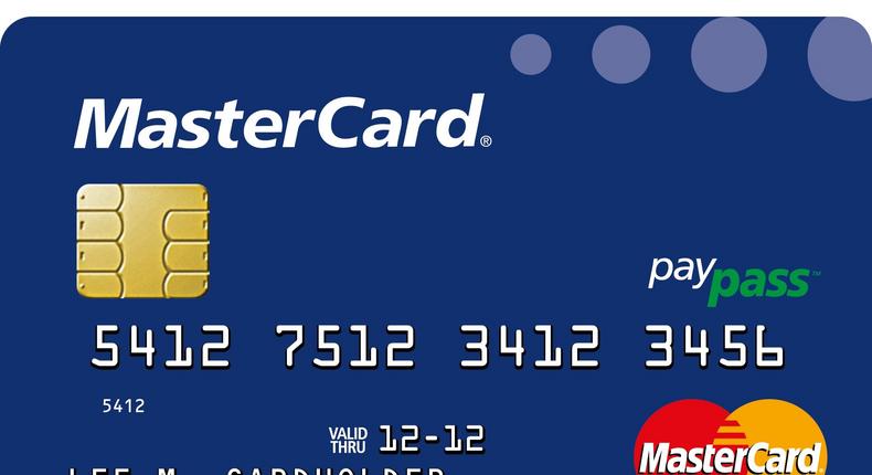 Sample MasterCard-issued payment card