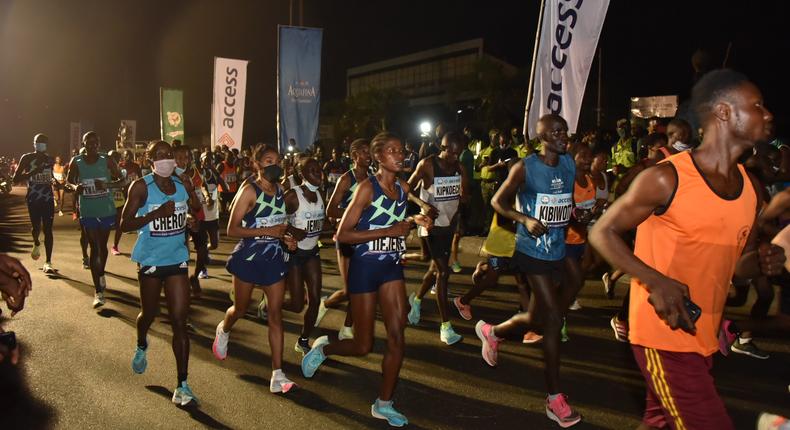 Cross section of the Athletes, during the 2022 Access Bank Lagos City Marathon in Lagos, at the weekend.