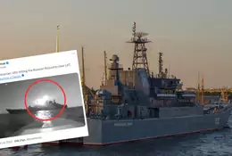 Rosyjski okręt zbudowany w Gdańsku trafiony. Jest nagranie z drona [WIDEO]