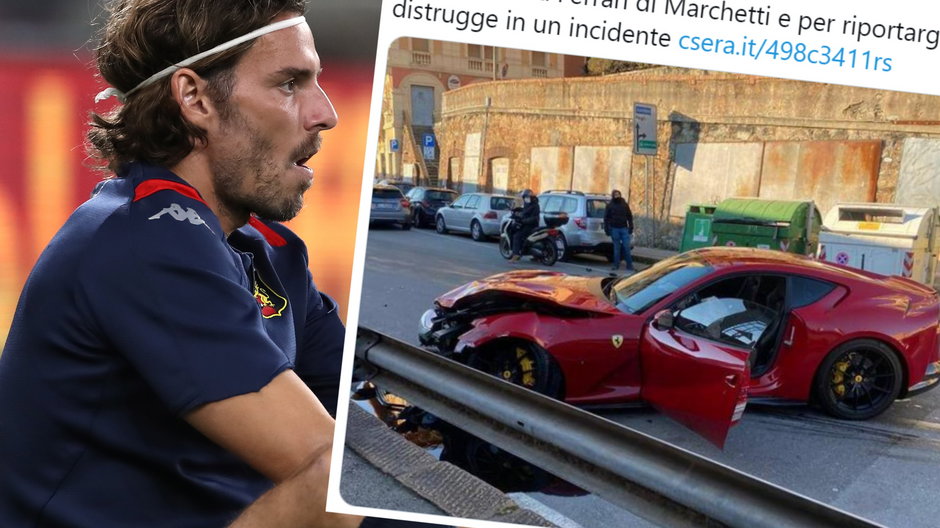 Federico Marchetti i jego rozbity samochód
