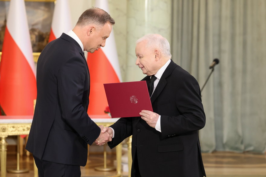 Prezydent Andrzej Duda i Jarosław Kaczyński w czerwcu 2023 r.