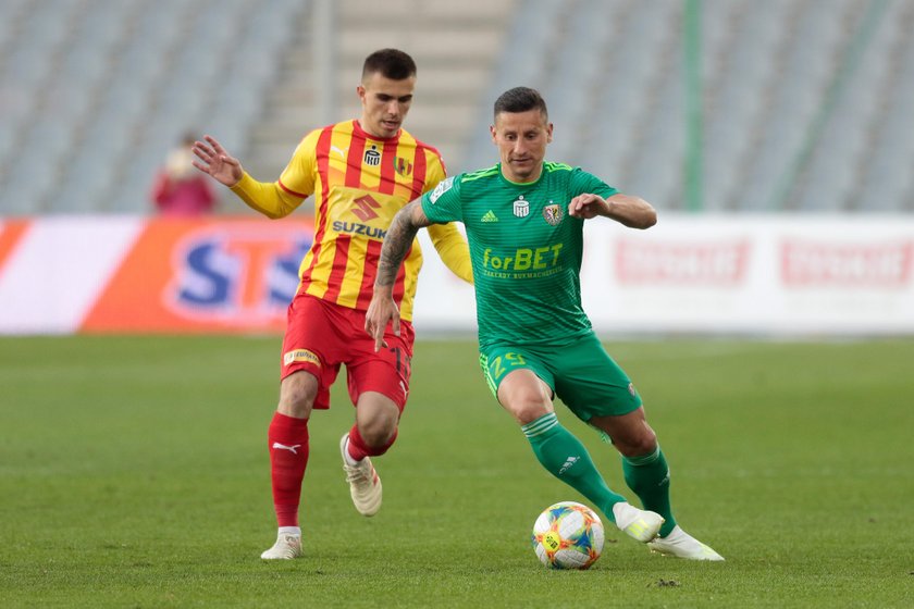 Pilka nozna. Ekstraklasa. Korona Kielce - Slask Wroclaw. 22.04.2019