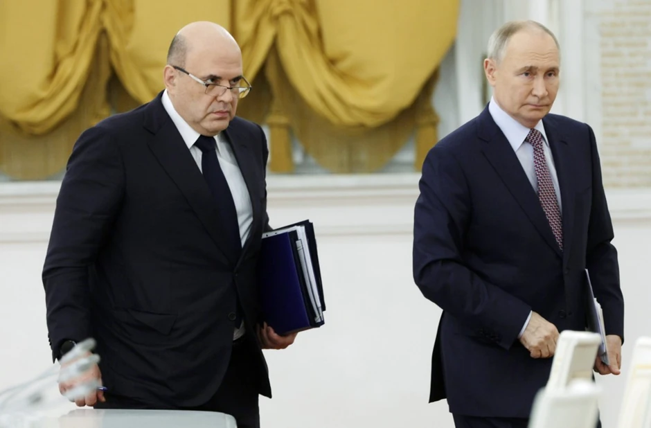 Vladimir Putin i Mihail Mišustin na sastanku ruskog Državnog saveta u Moskvi 20. decembra 2024.