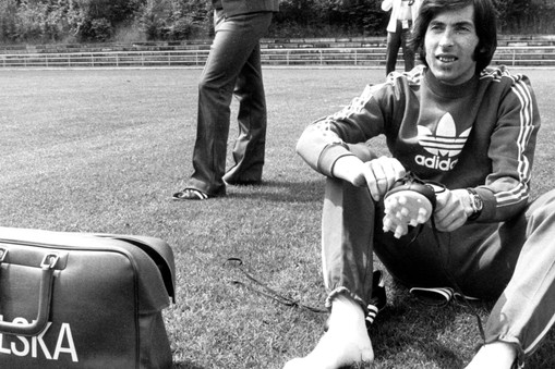 Fuball-WM '74: Kazimierz Deyna im Training