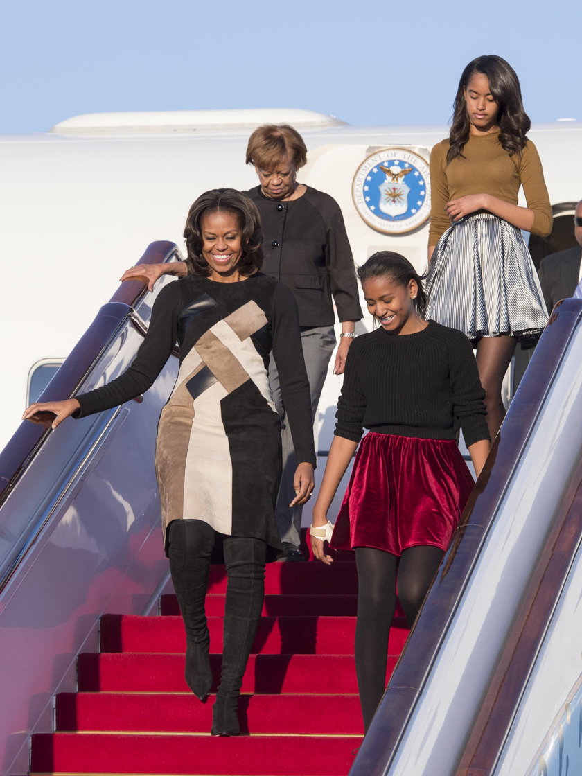 Pierwsza Dama Michelle Obama i jej córki Sasha i Malia