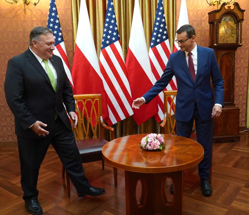 Mateusz Morawiecki i Michael Pompeo