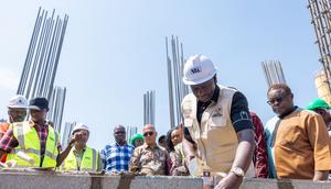 President William Ruto at the Lumumba Estate Affordable Housing Project in Kisumu Central, Kisumu County.