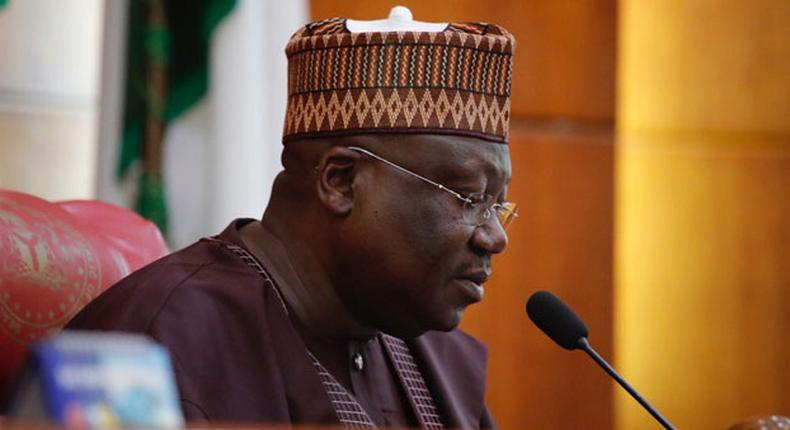 President of the Senate, Ahmad Lawan during plenary in the Senate Chamber in Abuja. (Channels TV)