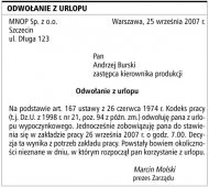 Odwołanie z urlopu