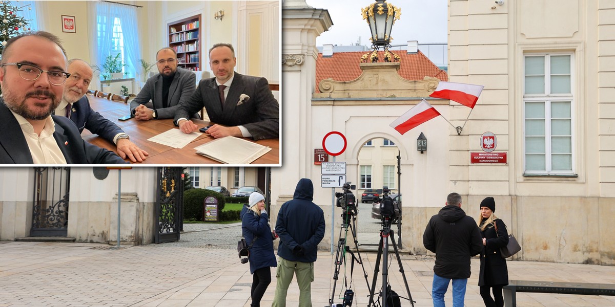 Posłowie PiS wkroczyli do Ministerstwa Kultury i od ponad 2 godzin czekają na okazanie im zamówionych dokumentów.