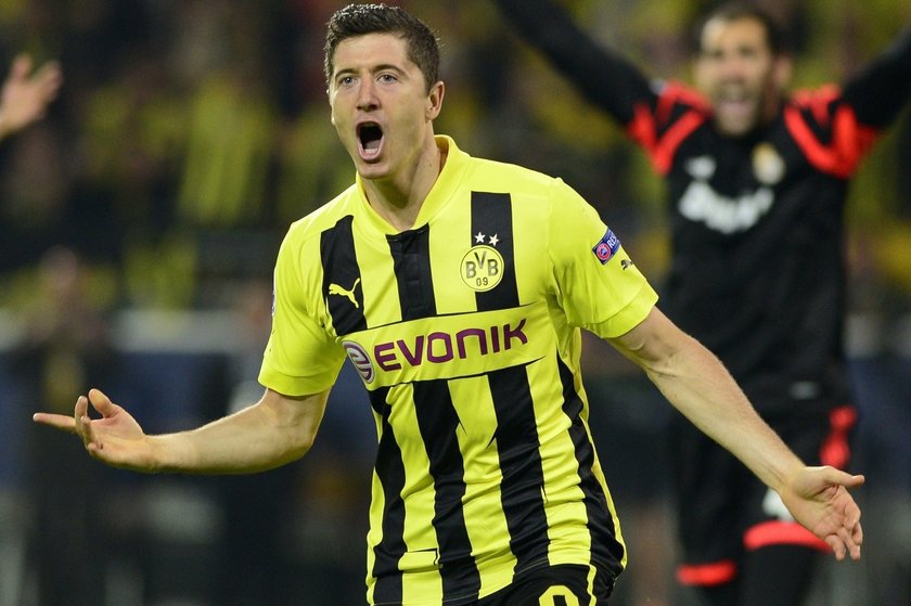 Robert Lewandowski w koszulce Borussii Dortmund