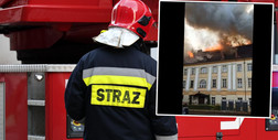 Pożar w Akademii Jakuba z Paradyża w Gorzowie Wielkopolskim. Strażacy walczą z ogniem