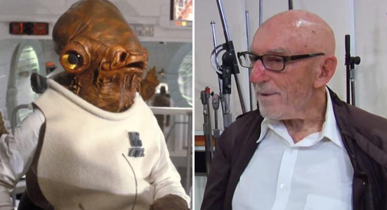 Bauersfeld was the voice of rebellion Admiral Ackbar in Return of the Jedi and returned last year for The Force Awakens.