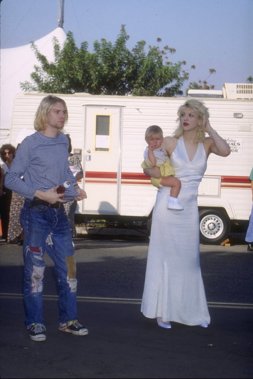 Kurt Cobain z Courtney Love i córką 