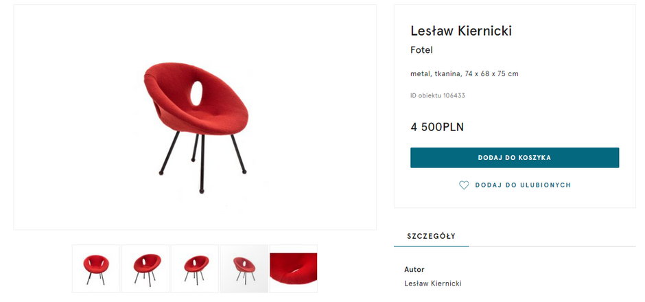 Fotel projektu Lesława Kiernickiego na stronie DESA Unicum