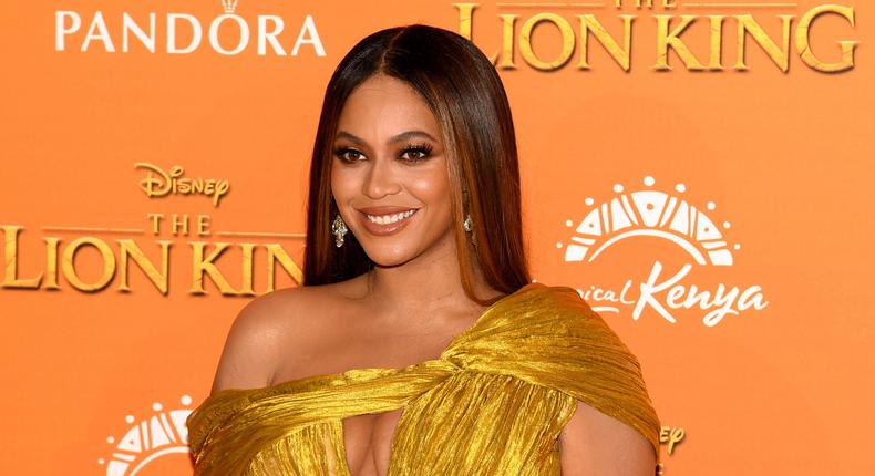 Beyonce at the European premiere of The Lion King on July 14, 2019 in London, England.Gareth Cattermole/Getty Images for Disney