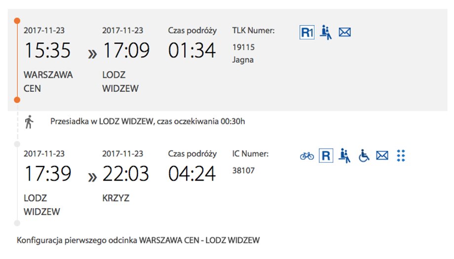 PKP IC umożliwił już zakup e-biletów z przesiadką.