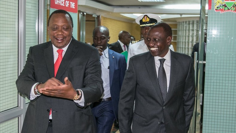 President Uhuru Kenyatta and Deputy President William Ruto during the lunhctime meeting (Twitter)