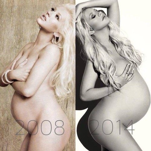 Christina Aguilera naga w pierwszej i drugiej ciąży