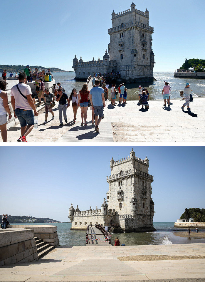 Lizbona przed i w czasie epidemii. Torre de Belem