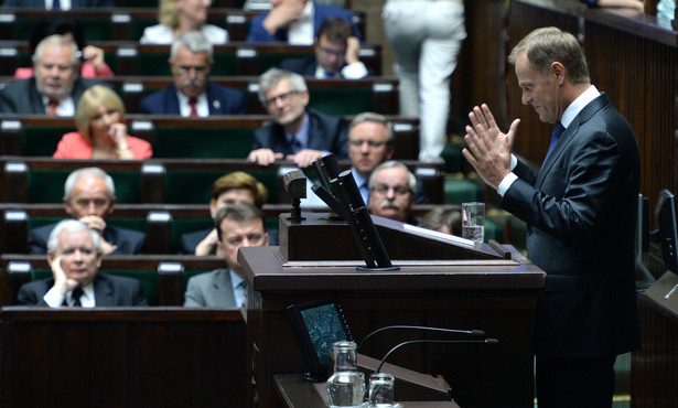 Warszawa, 09.07.2014. Wystąpienie premiera Donalda Tuska podczas posiedzenia Sejmu