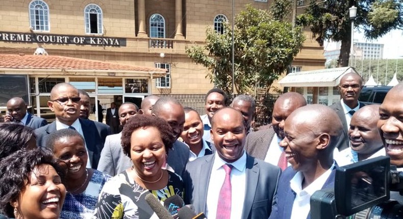 Governor Anne Waiguru outside the Supreme Court/ courtesy