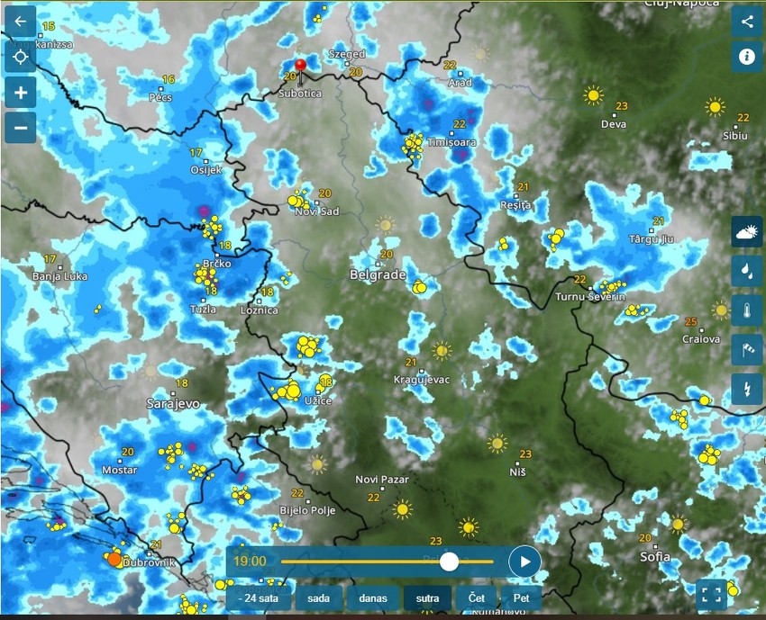 Radar za sredu u 19 sati