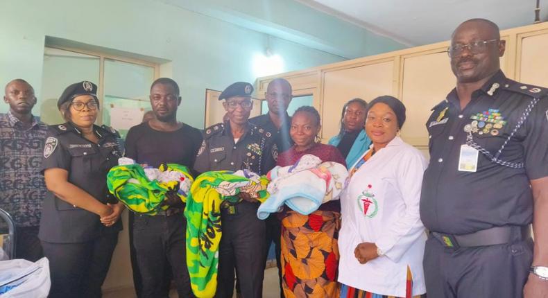 Enugu CP visits family of police sergeant whose wife delivered triplets. [NAN]