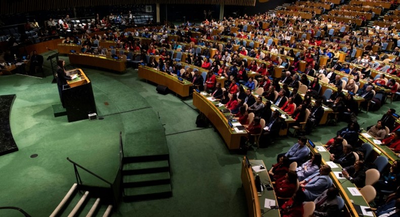 Finnish Prime Minister Sanna Marin speaks to the United Nations Observance of International Women's Day 2020