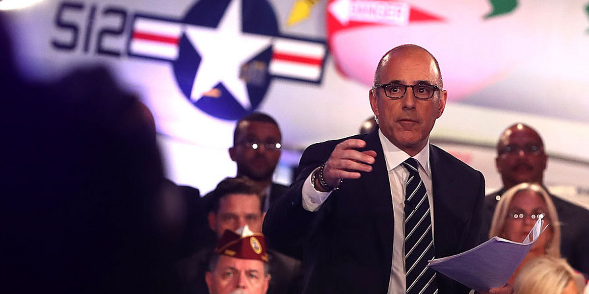 Matt Lauer at the NBC News Commander-in-Chief Forum on Wednesday.