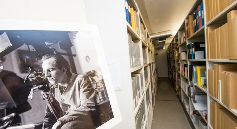 The Ingmar Bergman archives located at the Film House in Stockholm where many of the director's works are shelved along with thousands of letters, completed screenplays and photographs