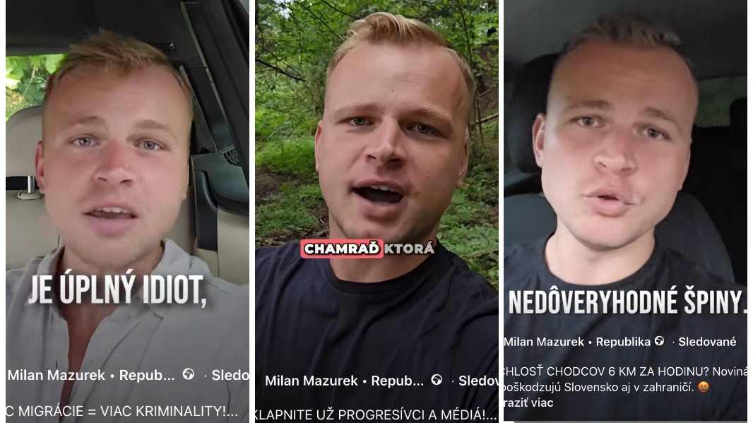 Agresívny Milan Mazurek vo svojich reelskach na sociálnych sieťach