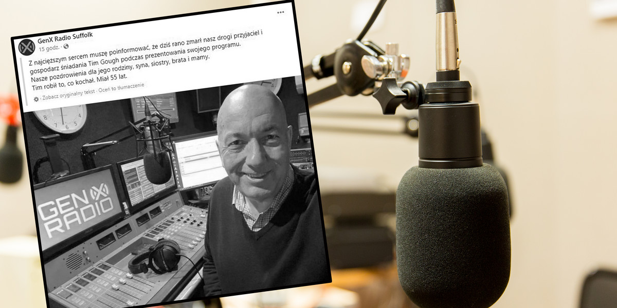 Tim Gough nie żyje. Znany prezenter radiowy miał 55 lat. Zmarł podczas audycji śniadaniowej.