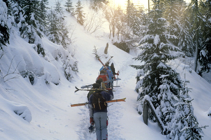 W drodze z Kuźnic na Goryczkową, ok. 1992 