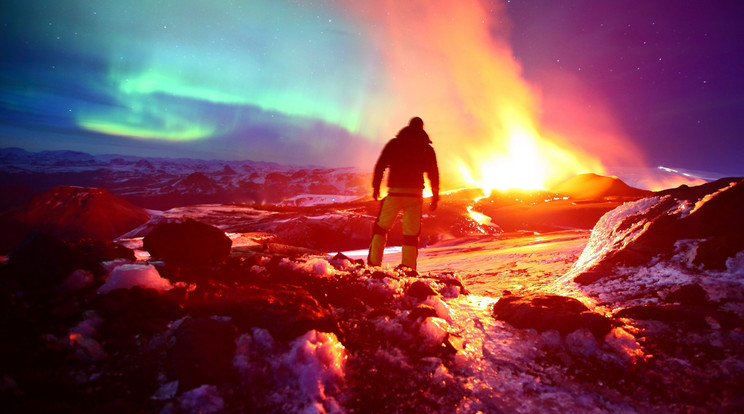 A Eyjafjallajökull vulkán kitörése során forró láva és hideg jég találkozott Izalndon. A hőmérsékletkülönbségeket az atomok és molekulák mozgásának eltérő sebessége okozza. /Fotó: NorthFoto