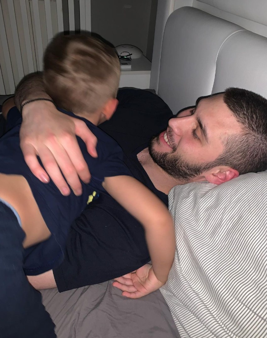 Mario Nakić sa malim Aleksandrom Živojinovićem