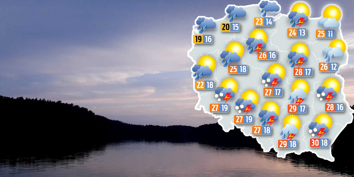 W piątek wraca dynamiczna i niebezpieczna pogoda. Silny deszcz i burze wkroczą już dziś w nocy na teren Polski. 