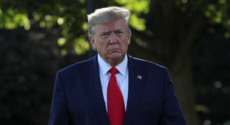 FILE PHOTO: U.S. President Donald Trump departs for campaign travel to Minnesota from the South Lawn of the White House in Washington, U.S., October 10, 2019. REUTERS/Jonathan Ernst