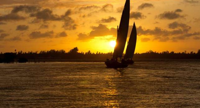 A dhow seen at dusk at Lamu Archipelago (theculturetrip.)