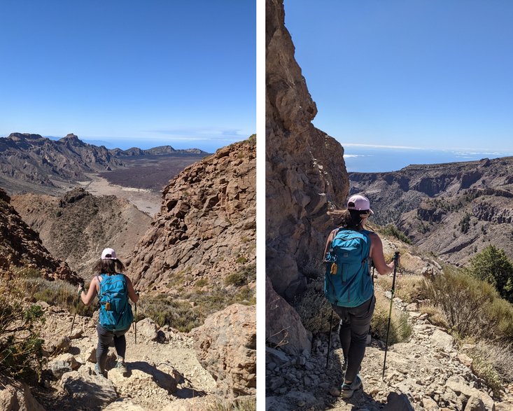 Park Narodowy Teide. Zejście z Alto de Guajara w kierunku Degollada de Ucanaca. Teneryfa.