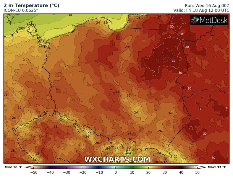 Nadchodzące dni w dalszym ciągu mają przynosić bardzo wysokie temperatury