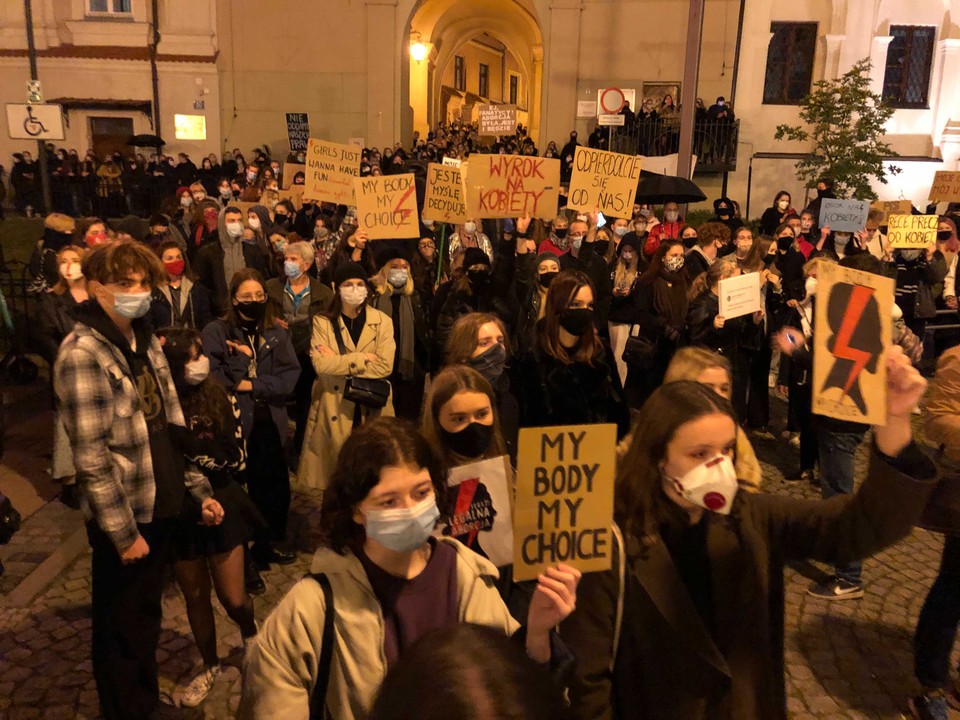 Lublin - protest przeciwko zaostrzeniu prawa antyaborcyjnego