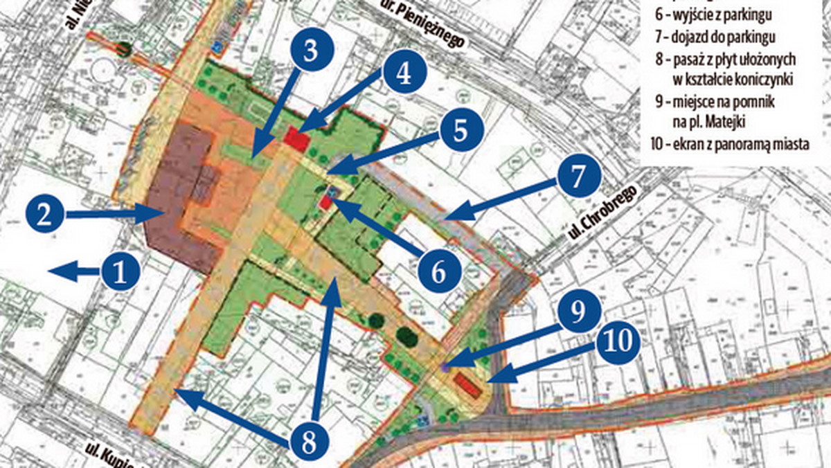 Wraz z rozbudową teatru w Zielonej Górze magistrat planuje utworzenie nowego placu i pasaży. Trakty będą wiodły od pl. Matejki w dół do deptaka i od ul. Kupieckej, powstanie też w tej okolicy podziemny parking. To kolejny, po placu przed filharmonią, punkt miasta, który zmieni się nie do poznania.