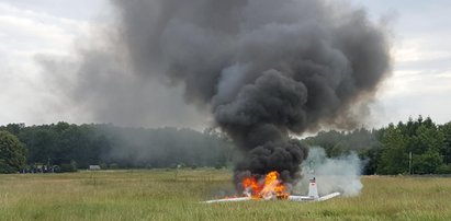 Twarde lądowanie w Katowicach. Spłonął samolot