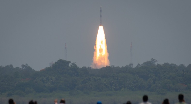 People watch an Indian Space Research Organization launch in September 2023.Abhishek Chinnappa / Getty Images