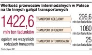 Wielkość przewozów intermodalnych w
    Polsce na tle innych gałęzi transportowych