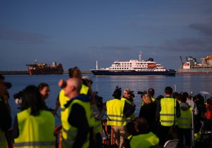 Kruzer "Hondijus" na kojem je izbila zaraza hantavirusa u luci Granadilja na Tenerifima, Kanarska ostrva, 10. maja