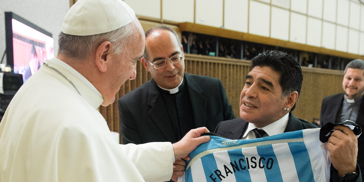 Diego Maradona odwiedził Papieża Franciszka!