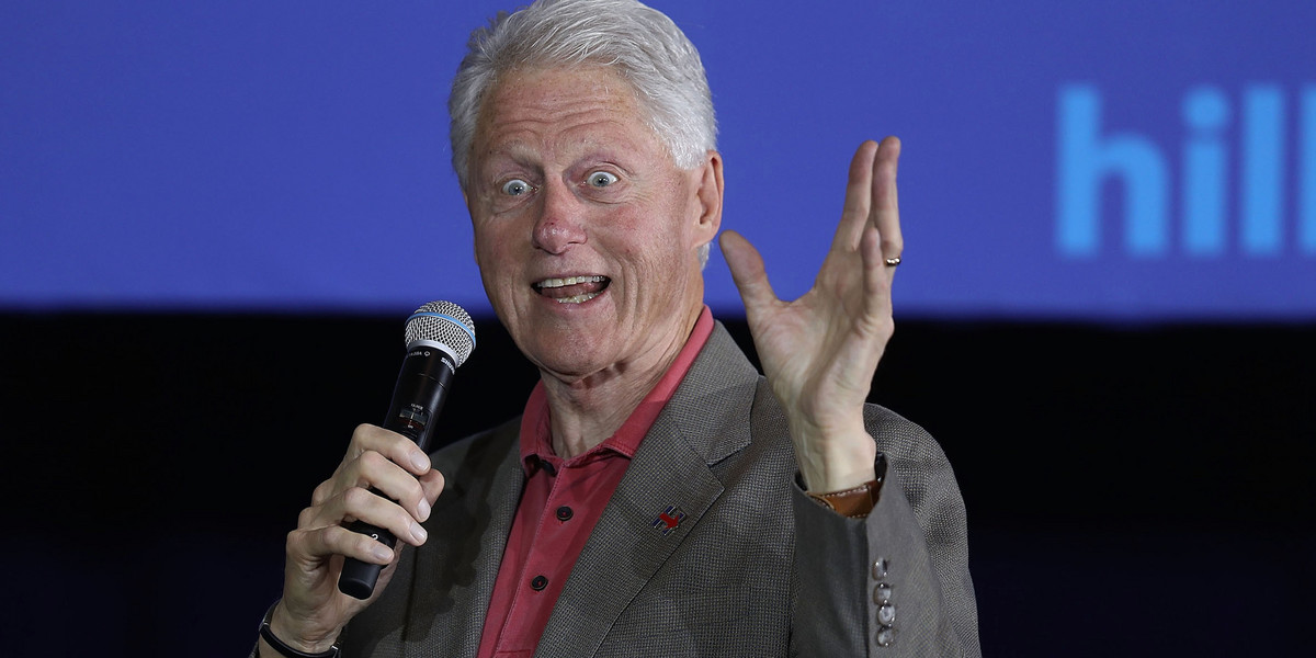 Bill Clinton sparred with an audience member who heckled him over his Obamacare comments